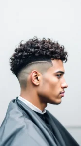 Low Taper Fade with Defined Curls