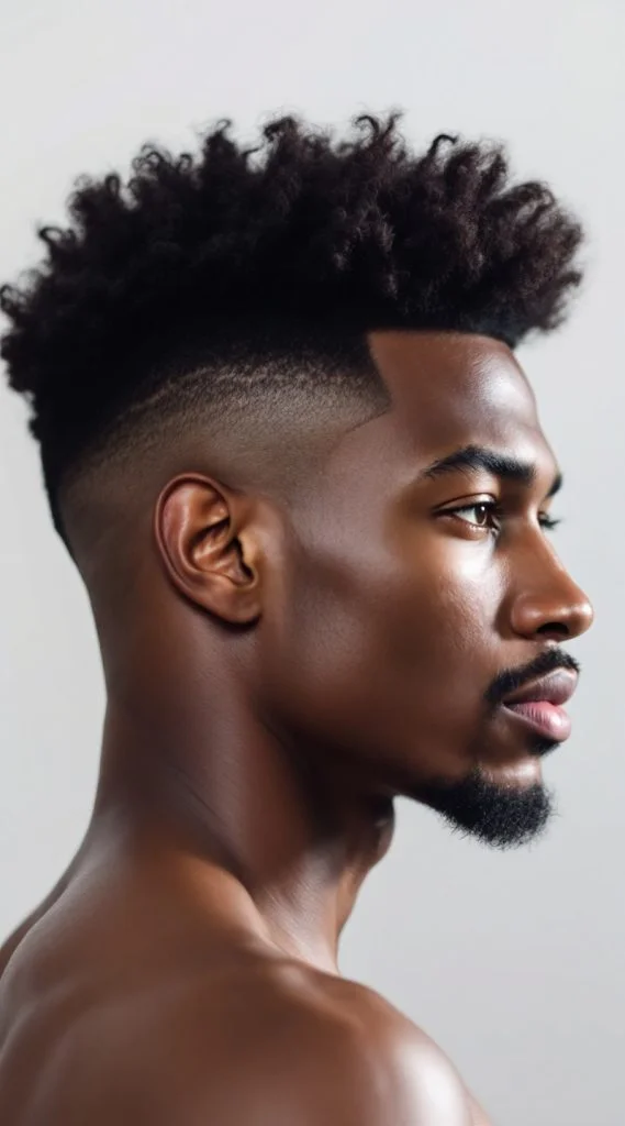 High Skin Fade with Curly Fro