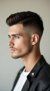 High Taper Fade with Hard Part