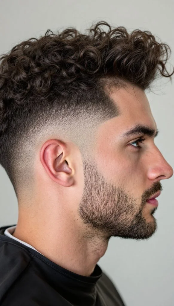 Curly Blowout Taper Fade