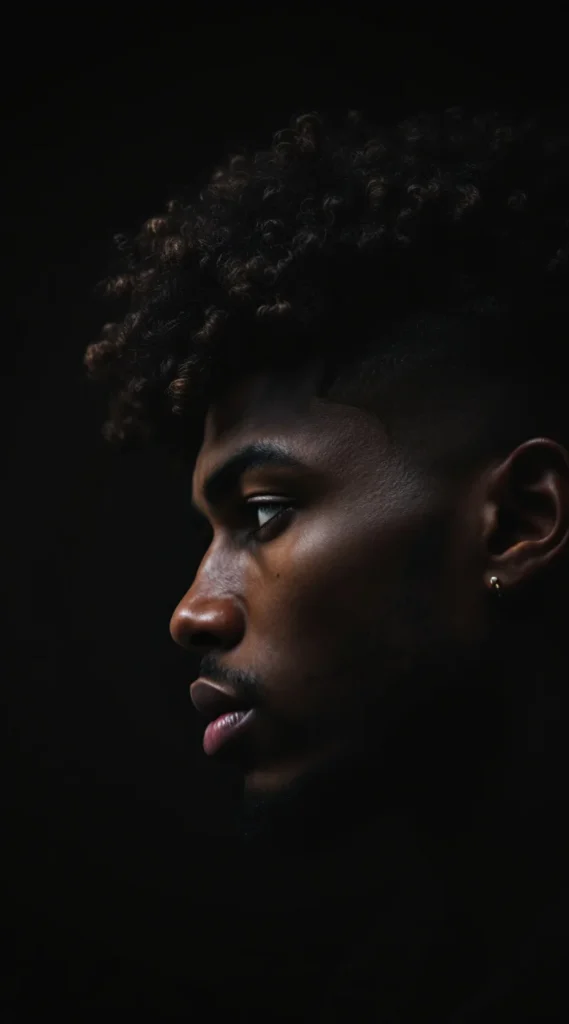 Curly Afro with Tapered Sides
