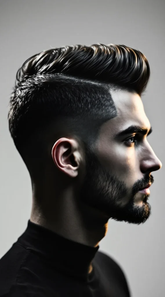 Tapered Fade with Slick Back