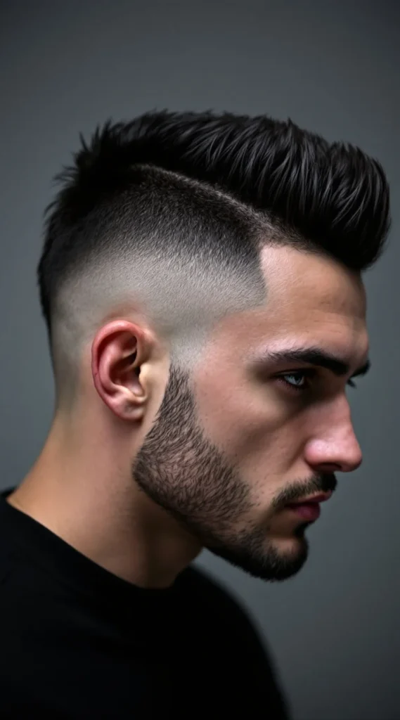Faux Hawk with Mid Taper Fade