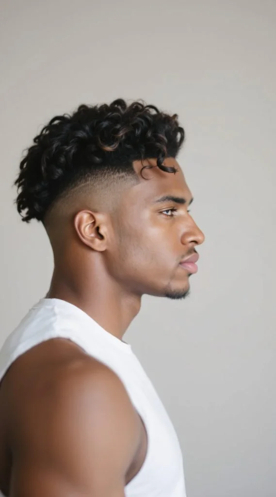 High Taper Fade with Loose Curls