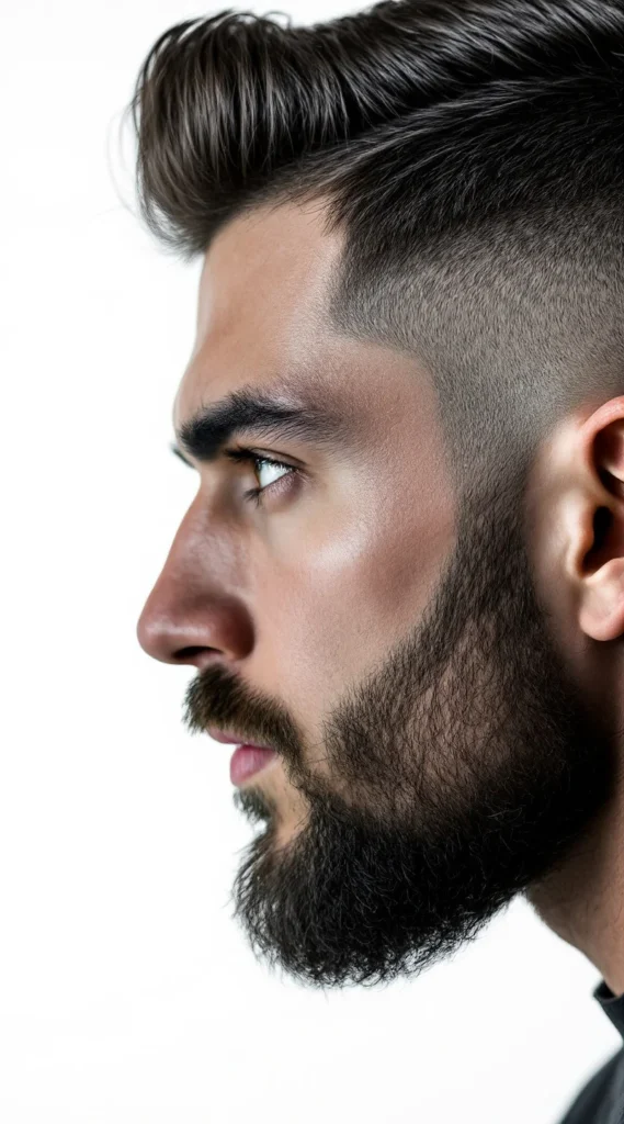 Side Swept Bangs with Fade