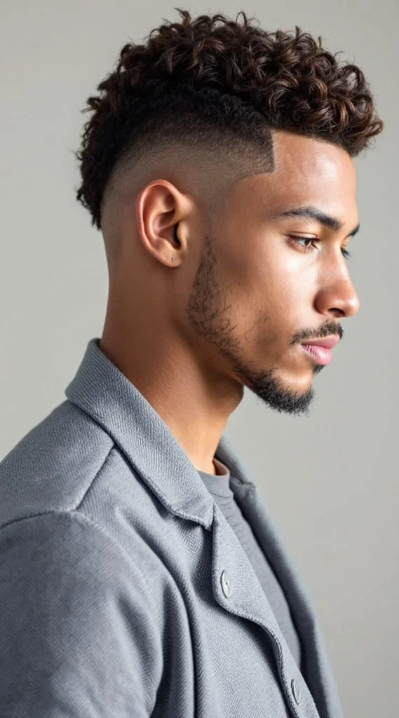 High Taper Fade with Tight Curls