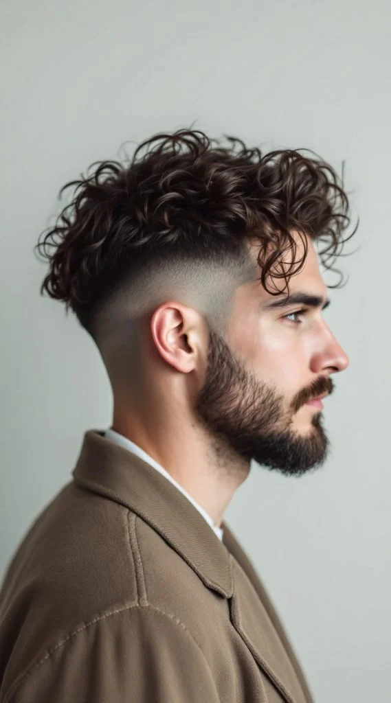 Taper Fade with Loose, Tousled Curls