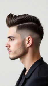 High Taper Fade with Long Flowing Hair