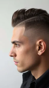 High Taper Fade with Textured Sideburns