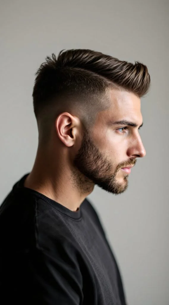 Taper Fade with Temple Fade