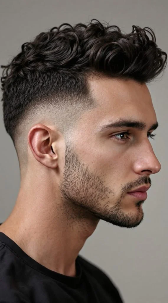 Classic Low Taper Fade with Defined Curls