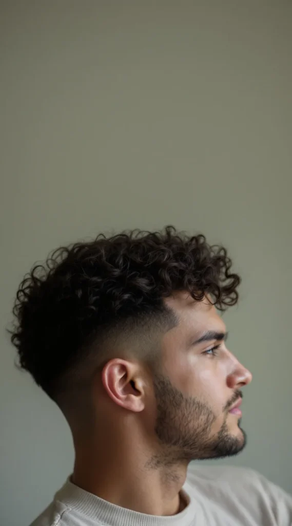 Curly Fade with Low Maintenance Length
