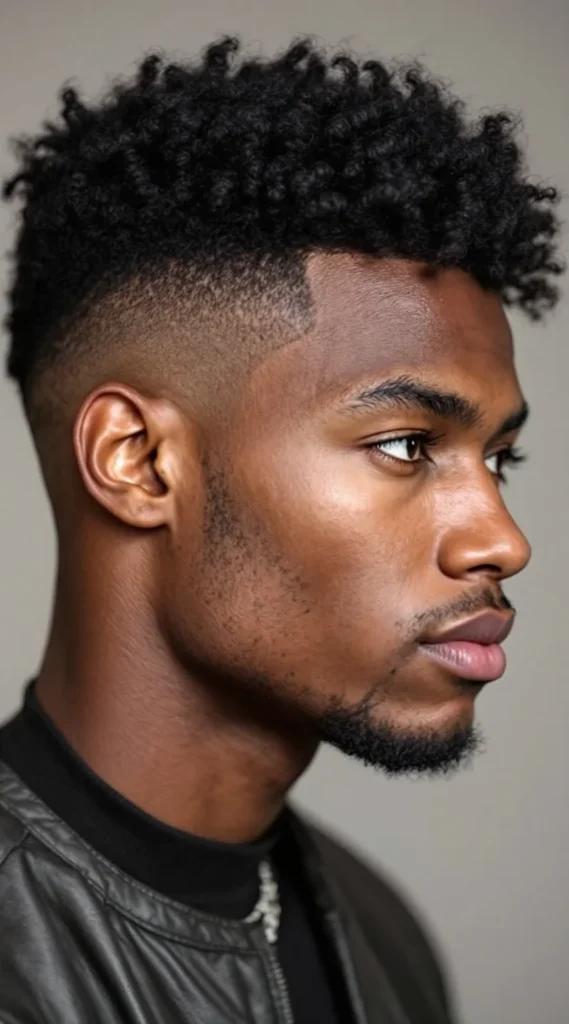 Low Taper Fade with Afro Curls