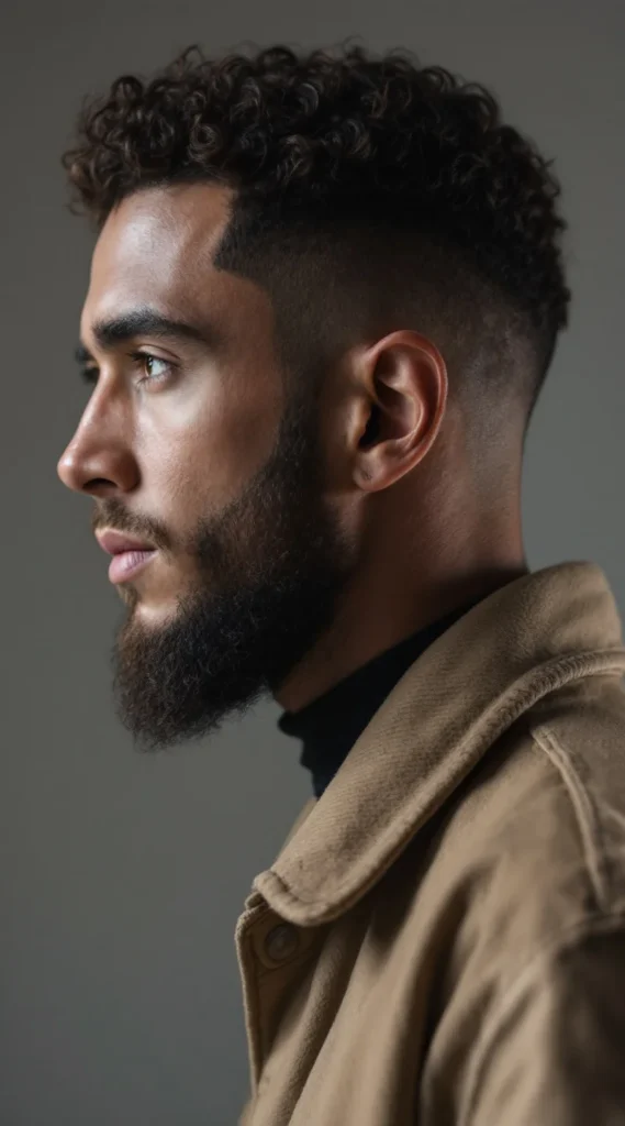 Low Taper Fade with Curly Crop