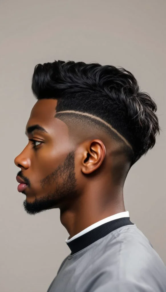 Low Taper Fade with Fade and Line Design