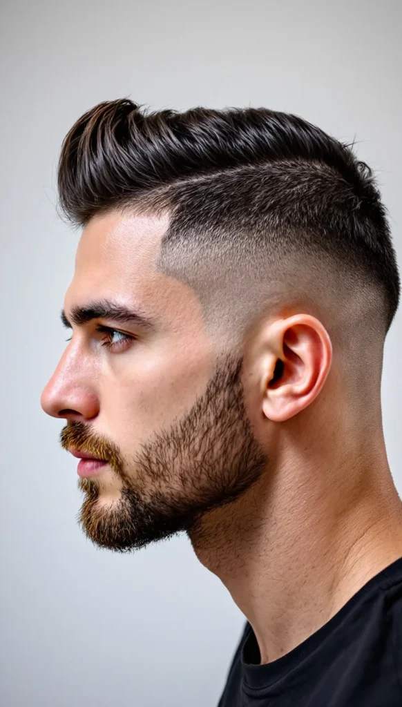 Low Taper Fade with Line Design
