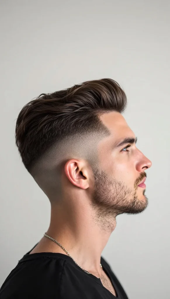 Low Taper Fade with Pompadour