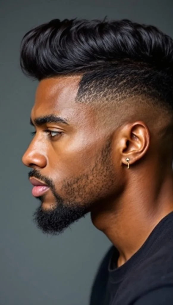 Low Taper Fade with Pompadour