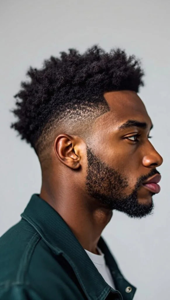 Low Taper Fade with Tapered Afro