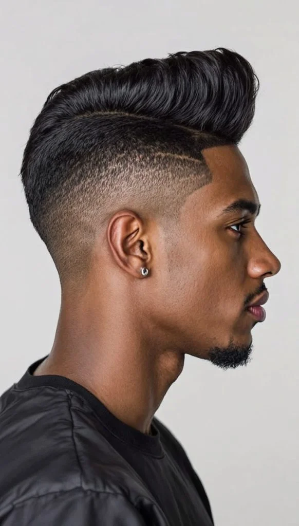 Low Taper Fade with Tapered Pompadour