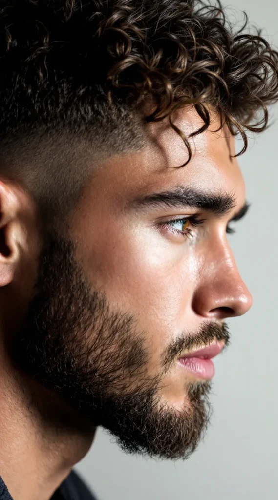 Tight Curls with Low Fade