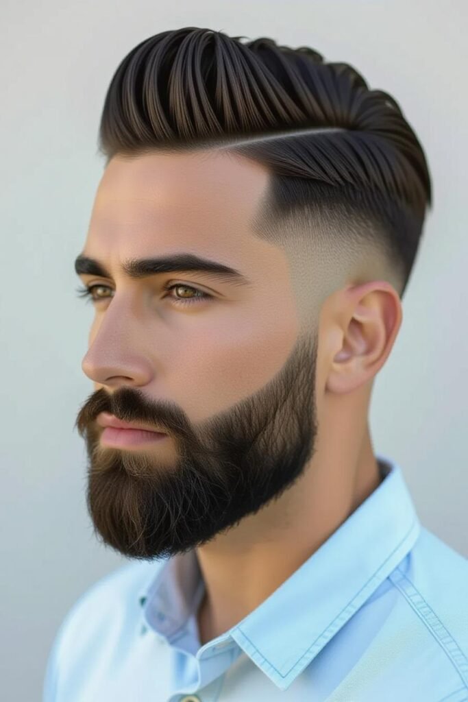 Taper Fade with Full Beard-