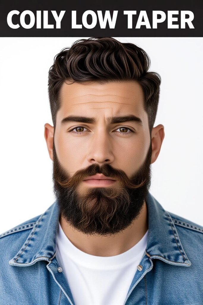 Coily Low Taper with Beard