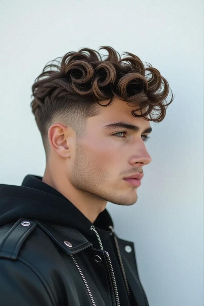 Curly Faux Hawk Taper
