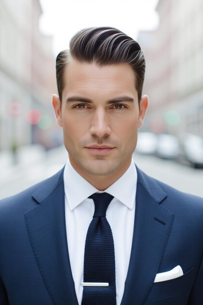 Low Taper Fade Slick Back