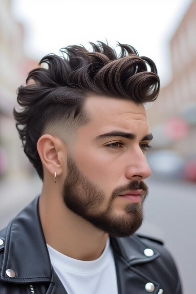 Mid Taper Curly Mohawk
